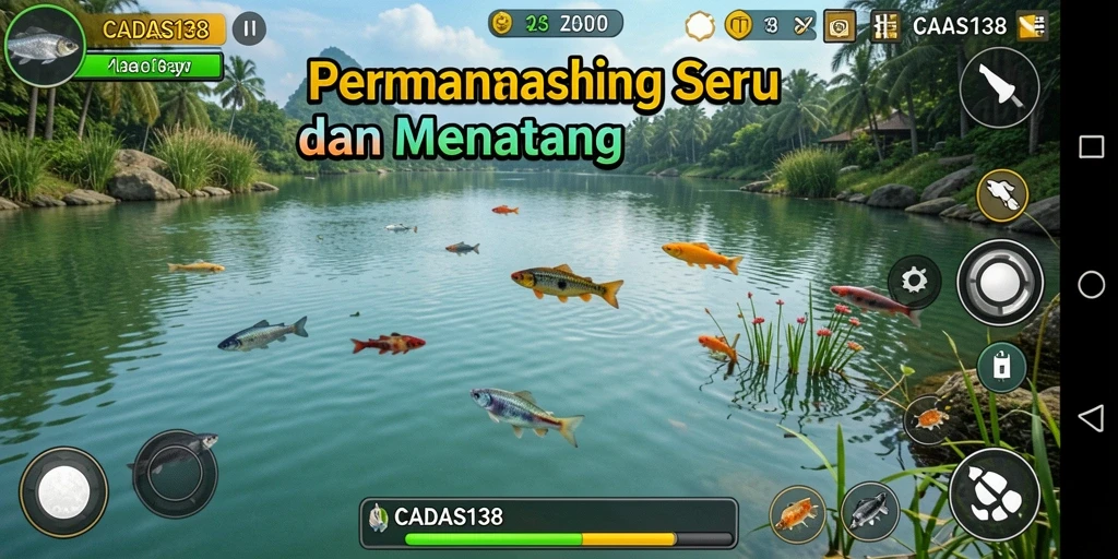 Screenshot gameplay CADAS138 menunjukkan aksi memancing seru.