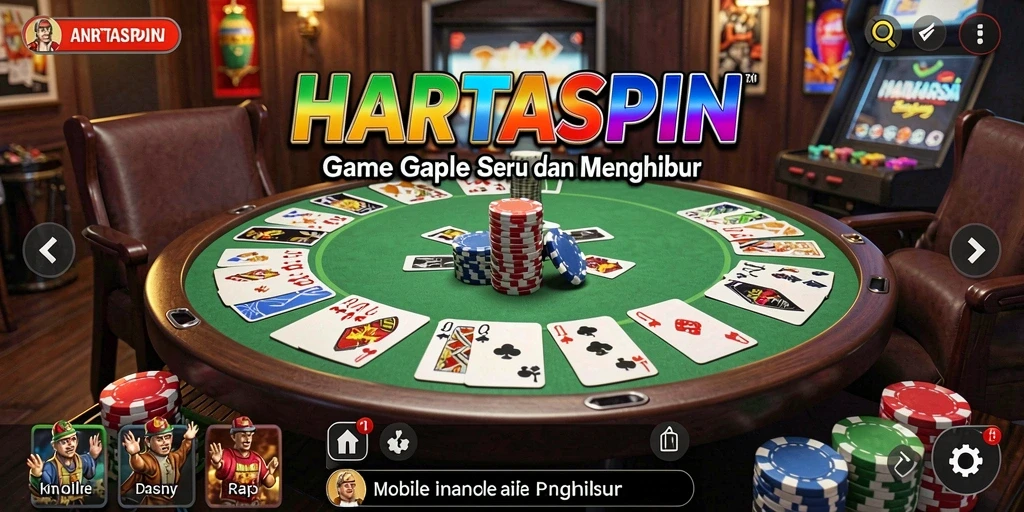 Screenshot HARTASPIN menampilkan permainan Gaple yang seru dan interaktif.