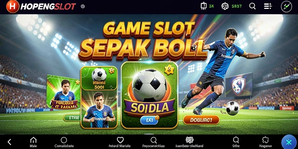 Tampilan gameplay seru HOPENGSLOT dengan tema sepak bola.