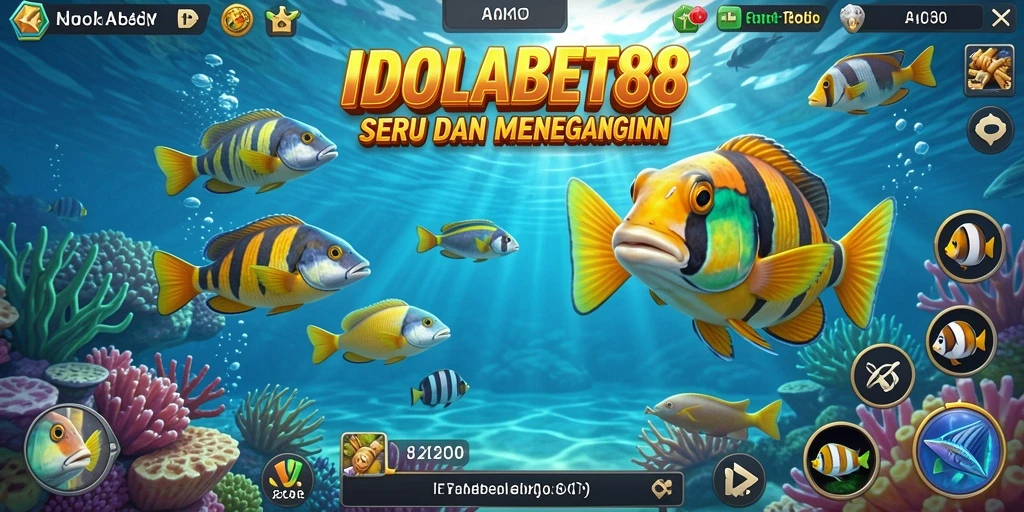 Tampilan gameplay Tembak Ikan yang mendebarkan di IDOLABET88.