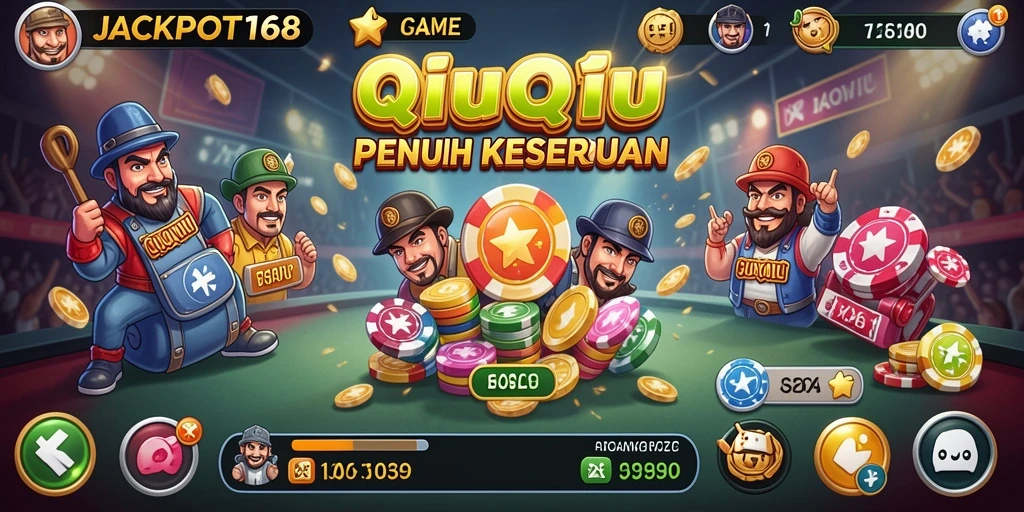 Tampilan gameplay QiuQiu yang seru dan interaktif di JACKPOT168.