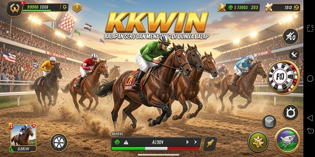 Screenshot menunjukkan aksi balap yang mendebarkan di KKWIN.