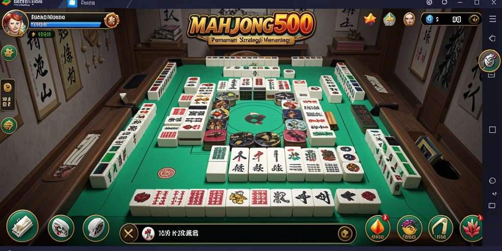 Tampilan gameplay menarik dari MAHJONG500 saat menyusun strategi.