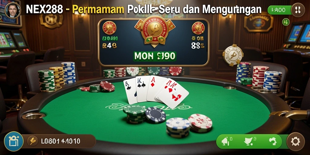 Screenshot utama NEX288 menampilkan gameplay menarik dalam permainan Poker.