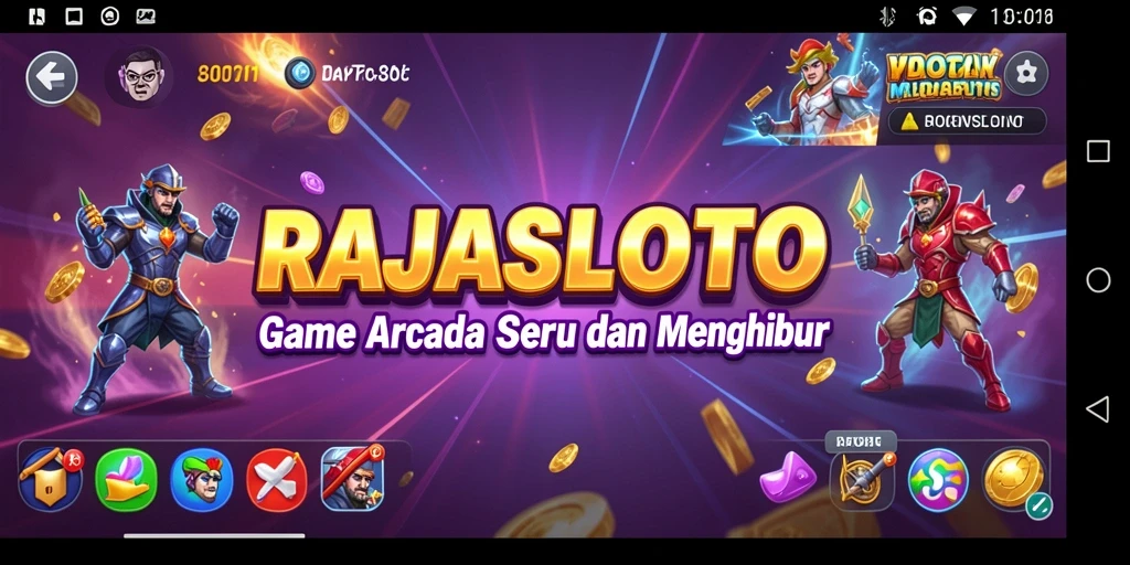 Screenshot gameplay RAJASLOTO yang menampilkan keseruan dan tantangan Arcade.