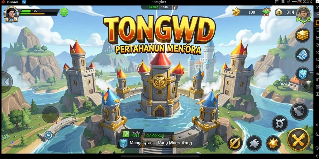 Tampilan screenshot gameplay menampilkan aksi menara pertahanan yang mendebarkan.