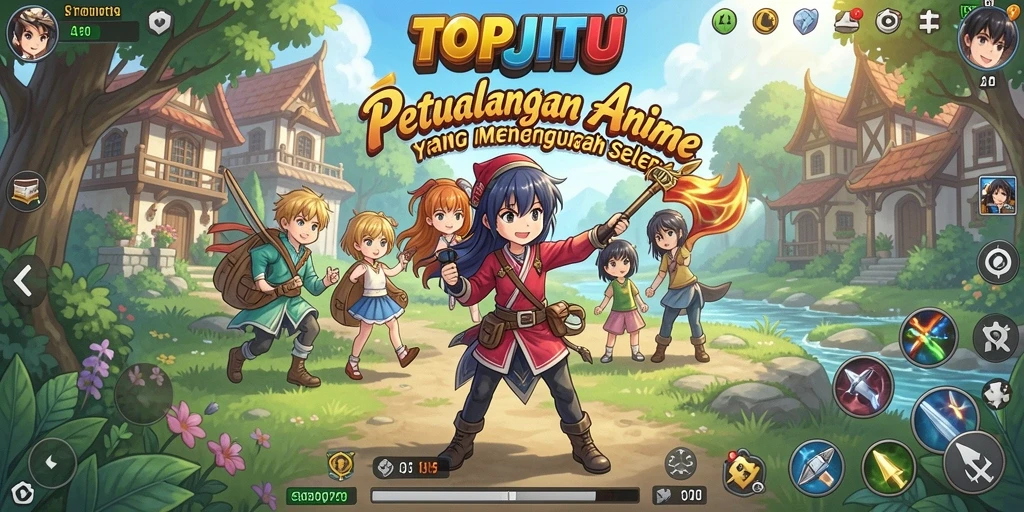Tampilan gameplay menarik dari karakter anime yang ikonik.